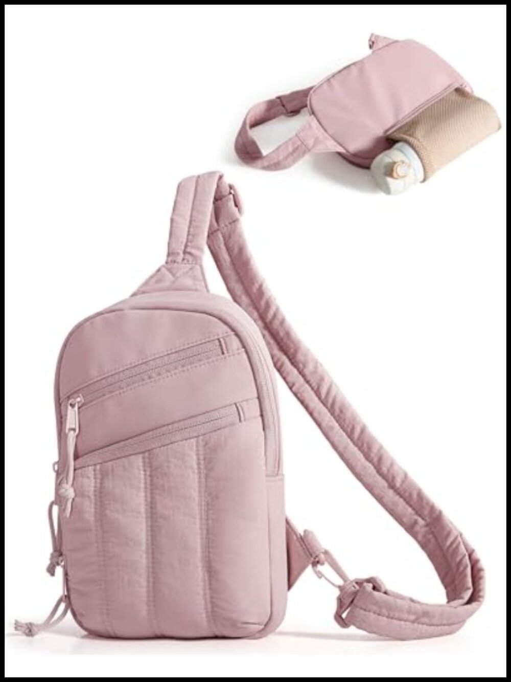 Puffer Sling Bag Crossbody RFID Blocking Pocket Lightweight Travel